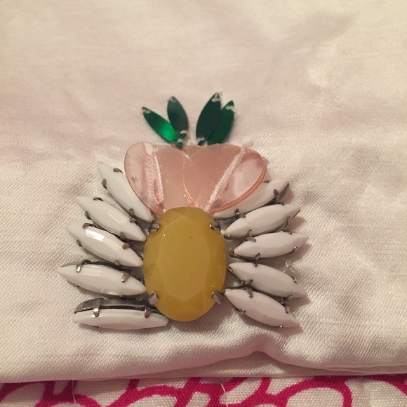 NWOT Banana Republic Pineapple Pencil Skirt 0 white beaded - Picture 5 of 7